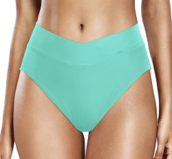 High Waisted V-Cut Bottoms (Turquoise)
