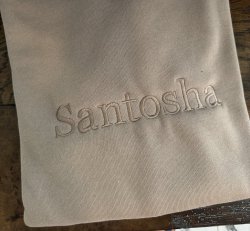 Santosha Embroidered Crew Neck Sweatshirt (Black + Tan)
