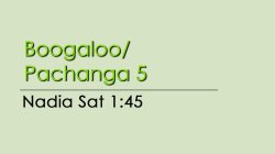 Specialty - Boogaloo/ Pachanga 5 - Sat @ 1:45