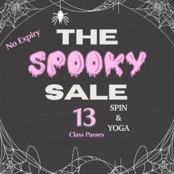 13 Class Pass ~ Spin & Yoga ~ Spooky Sale
