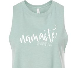 Women's Namaste Crop Tank - XL - Heather Blue
