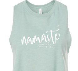 Women's Namaste Crop Tank - Medium - Heather Blue