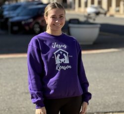 PL- PURPLE JESUS SWEATHSHIRT (Orig. 34.99)