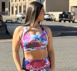 PL- STRAPPY BRA ROSE PRINT