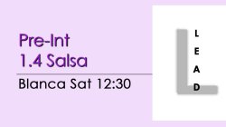 Salsa - Pre-Int 1.4 Salsa - Sat @ 12:30 LEADS