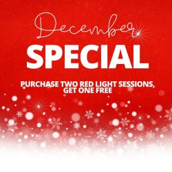DECEMBER SPECIAL - Buy 2 Red Light Therapy, Get One Session Free (expires in 6 months)