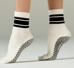 White Crew Sock with Black Stripe