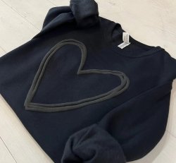 Embossed Black Heart Sweatshirt