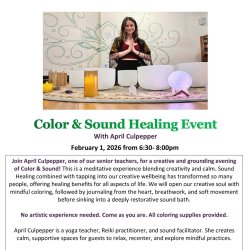 Color and Sound Healing Event Feb 1 2026