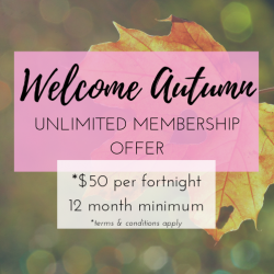 WELCOME AUTUMN MEMBERSHIP - UNLIMITED YOGA CLASSES (fortnightly payments, 12 month minimum)