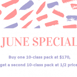 June Special - Buy One 10-Class Pack, Get One 1/2 Off