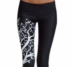 Low Waist Yoga Pants with Tree