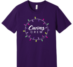 Curves Crew Holiday Tshirt-Purple