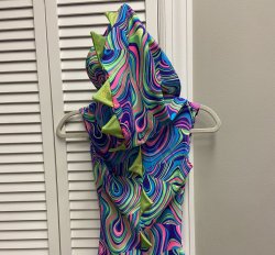 UV Glow Worm Hooded Romper w/scales