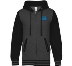 (25,000 points) SMALL Charcoal Heather/Black - LCHC Varsity Full-Zip Hoodie