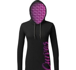 Ladies Ringspun Hooded Tee-Black (US)