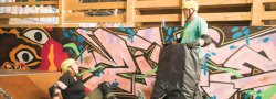 Adult skateboarding class