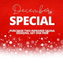 DECEMBER SPECIAL - BUY 2, GET ONE FREE Infrared Sauna Sessions