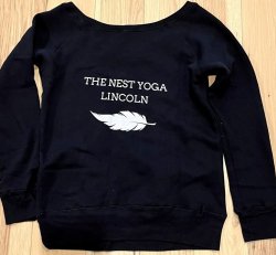 LARGE  Wide Neck Sweatshirt - Black