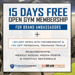 Brand Ambassador Gym Membership Monthly