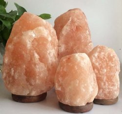 Himalayan Salt Lamp Wood Base 1-2 Kg