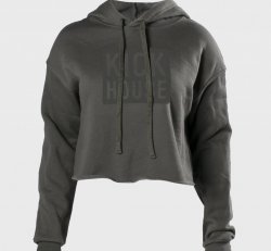 Stacked Logo Women's Cropped Hoodie - Small