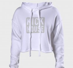 Stacked Logo Women's Cropped Hoodie - Medium