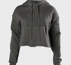 Stacked Logo Women's Cropped Hoodie - Medium