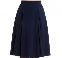 Ladies Circle Skirt - Navy Pleated