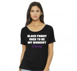 Black Friday Workout Slouchy Tshirt-Black (US)