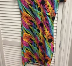 Rainbow Swirl on Black Dress